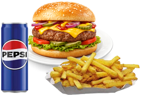 Don Carlos Pizzéria - Sajtos Hamburger Menü - Hamburger menü - Online rendelés